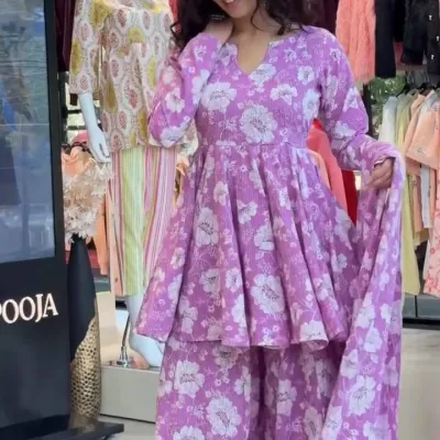 Heavenly Aura Kurta plazo set 